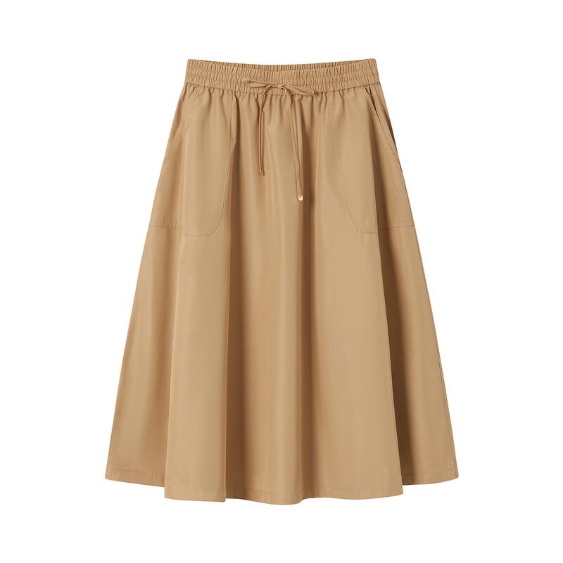 JUZUI Women's Elegant Workwear Elastic Waist Skirt