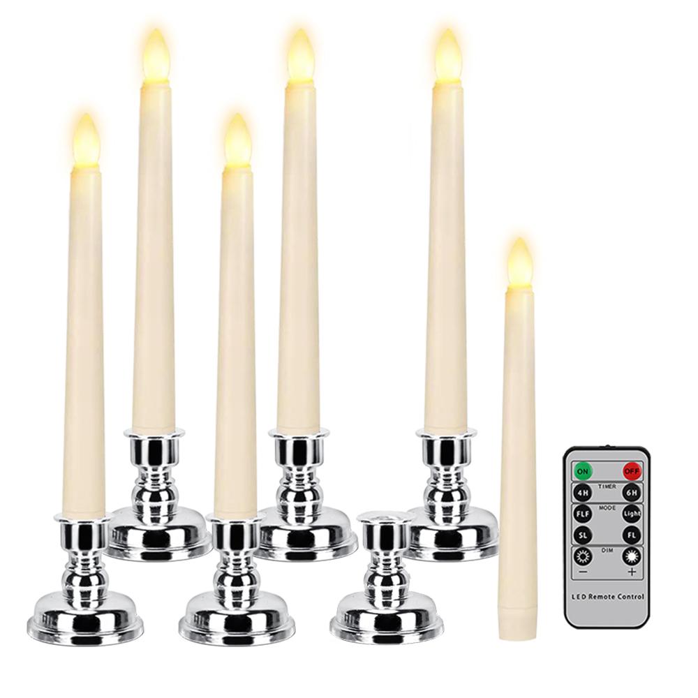 Flameless LED Candles with Candlestick,Kitchen Table Candle Timer Remote, For Home Decor Wedding Candle LightsDecoration