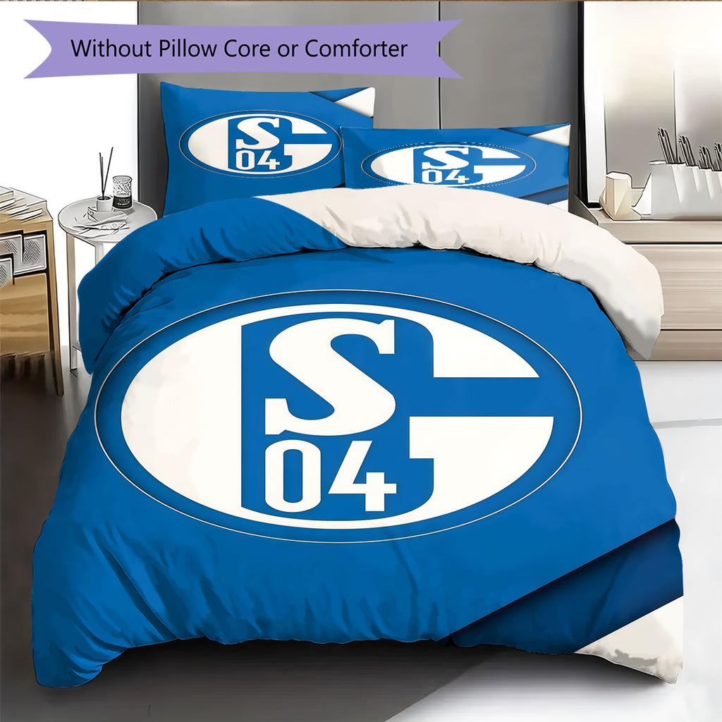 FC Schalke 04 Set Copripiumino Trapuntato Federa Decorazione per la Casa Regalo di Compleanno (1 * copripiumino + 2 * federa, senza nucleo)