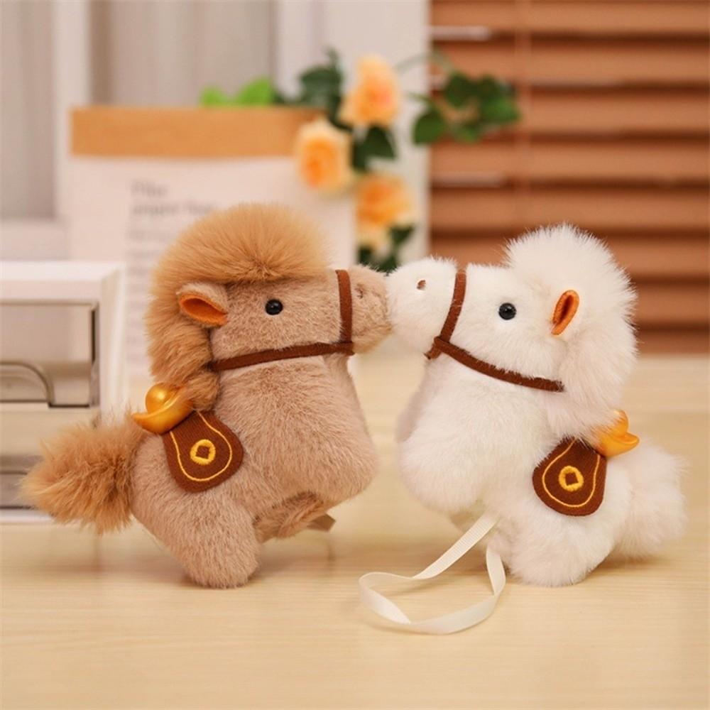 New Soft Horse Stuffed Animal Festive  Magnetic Horse Plush Toys Lunar New Year Gift Horse Year Throw Pillow Kids Gift