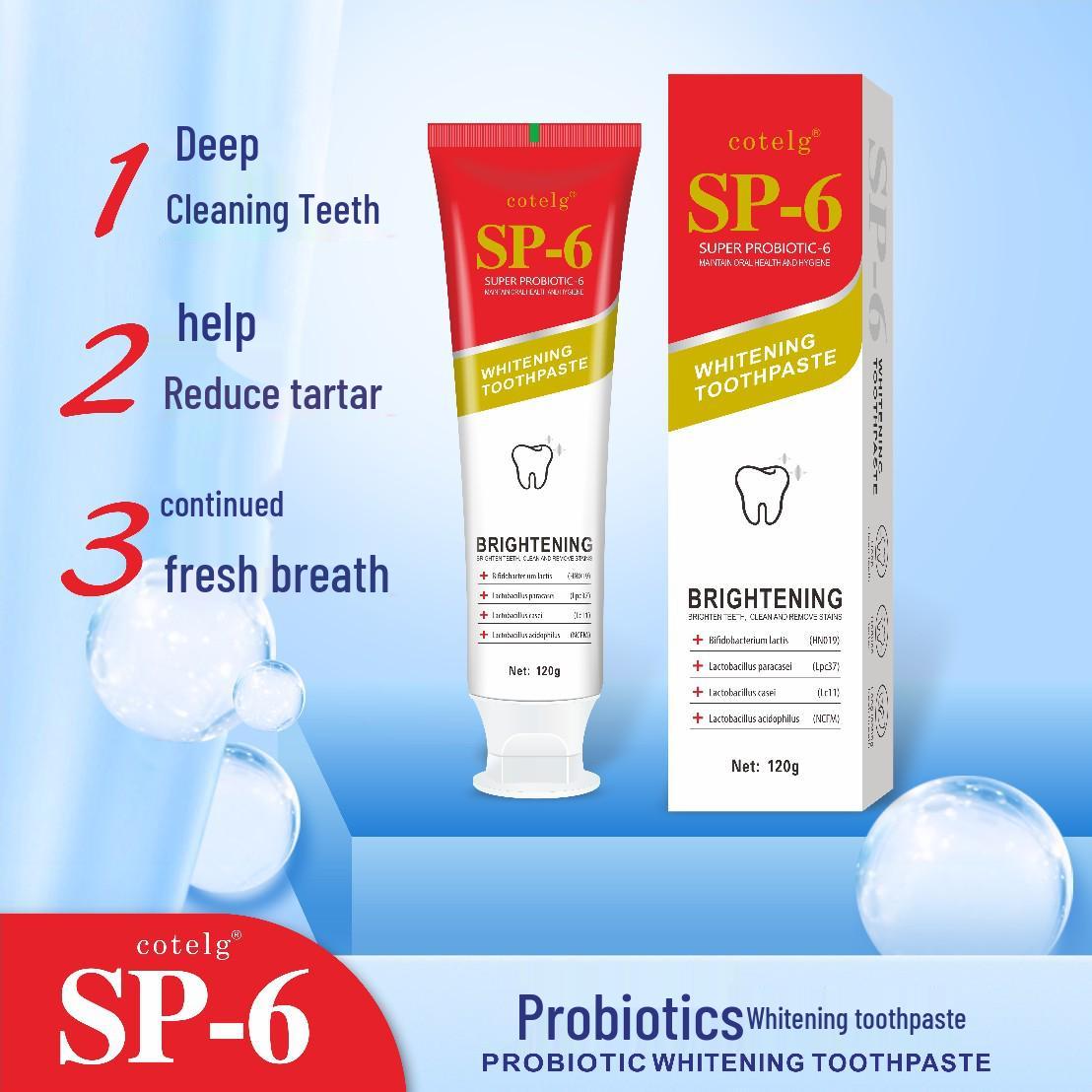 SP8 Probiotic Toothpaste, Fresh Breath 120g - All English Packaging