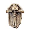 Retro Carved Copper Skull Charm Paracord Pendant Ornament For Handmade Craft Costume Decoration Jewelry Making Sewing