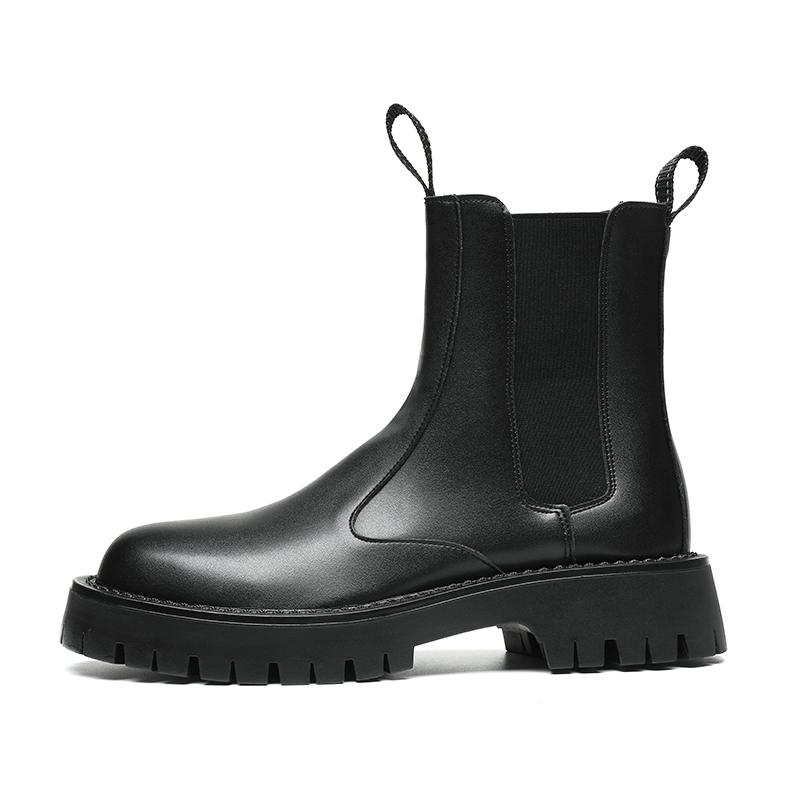 

Нескользящие элегантные ботинки челси новые стильные мужские ботинки до середины голени рабочие ботинки для отдыха и ходьбы универсальные туфли на платформе с высоким верхом 44 чёрный