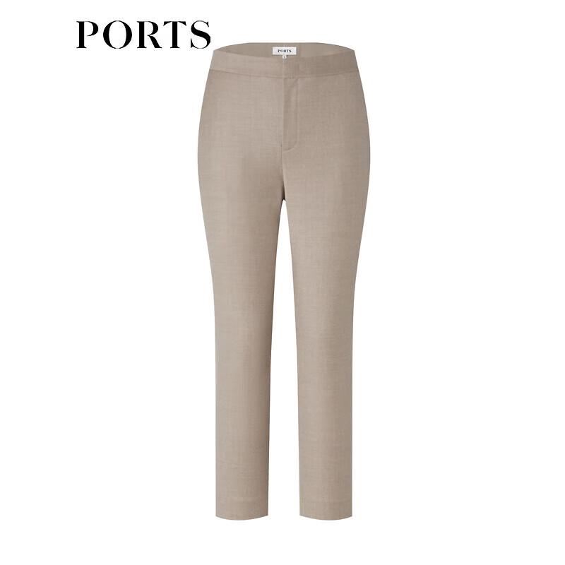 PORTS Women's Oatmeal Grey Skinny Trousers