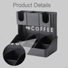 Schwarzer Kaffee Bar Organizer, Platzsparend, Aufbewahrungsregal für Restaurantzubehör, Büro, Hotel,