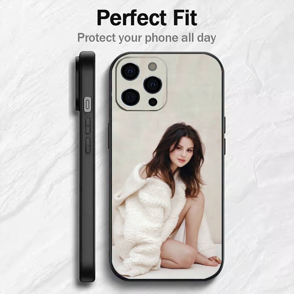 Selly S-SelenaS G-Gomez Phone Case For iPhone17,16,15,14,13,12 Plus,Max Soft Silicone Black Cover iPhone17air