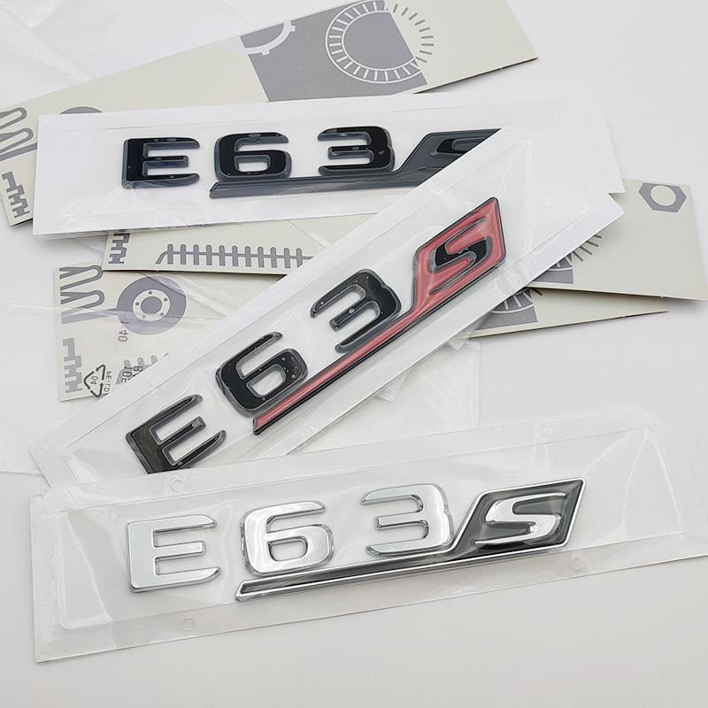 CWDRF1 3D ABS Chrome Black E63 Mercedes Benz S Logo E63S Badge Letter Sticker E63S Accessory Car Trunk Badge