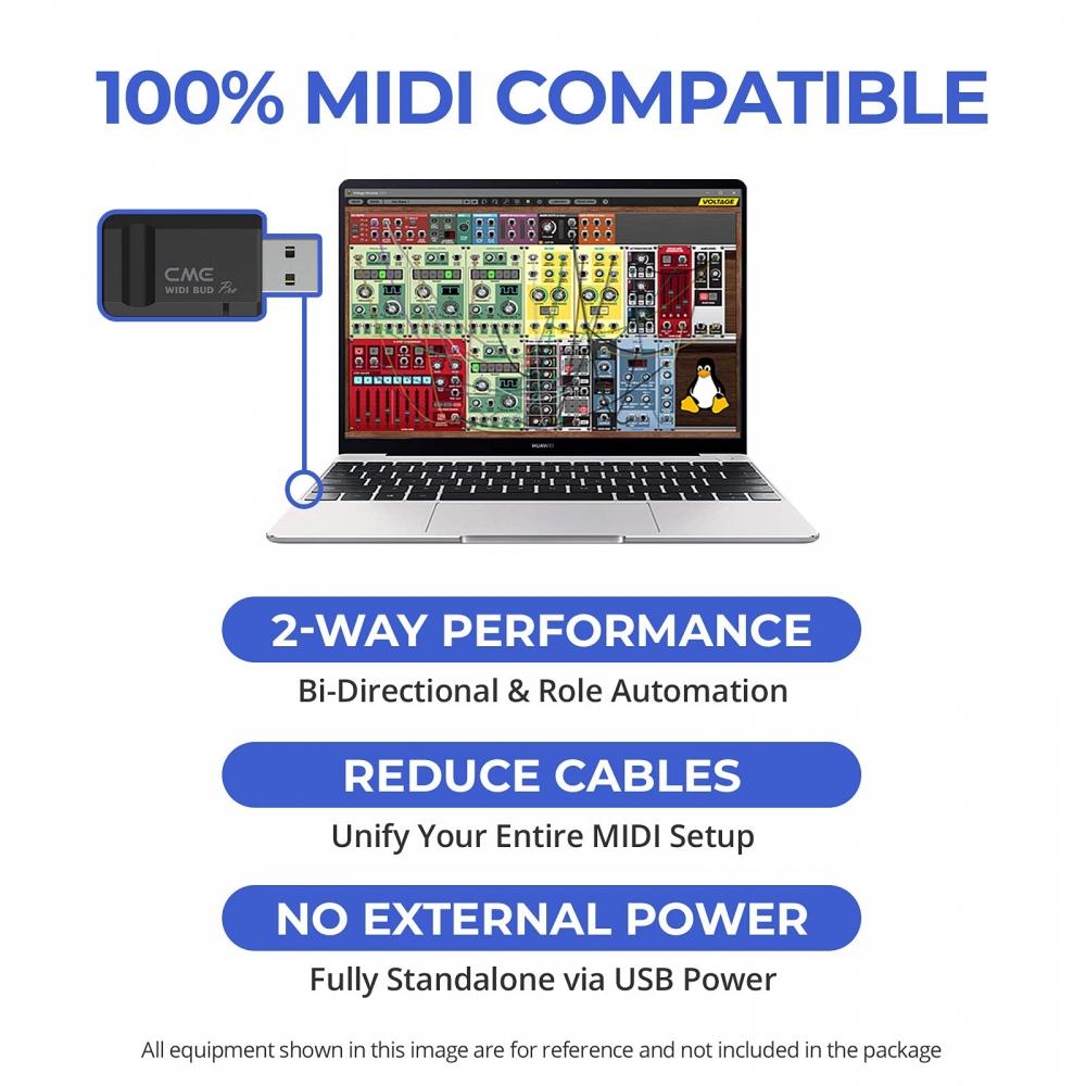 CME WIDI Bud Pro - Bluetooth MIDI Interface for iOS, macOS, Windows, Android, ChromeOS, Linux - Plug, Pair & Play - No Drivers Required - 3ms Ultra-Lo
