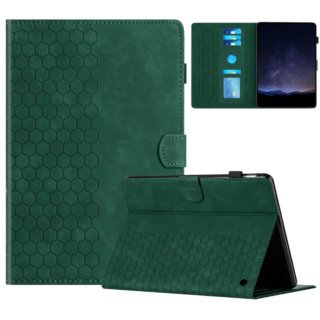 For Amazon Fire HD 10 (2021)/HD 10 Plus (2021) Case Honeycomb Printed Leather Tablet Cover with Card Slot