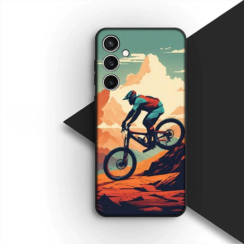 Art Mountain Bike Cycling Silicone Phone Cover for Motorola Moto Edge 70 60 Fusion NEO Pro G Stylus G56 G96 G04 G05 20 Soft Case