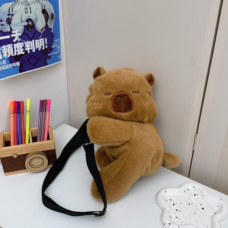 The new super cute capybara doll plush bag cartoon turtle girl messenger bag