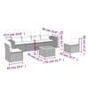 7-teiliges Gartensofa-Set mit Kissen Schwarzes Poly-Rattan