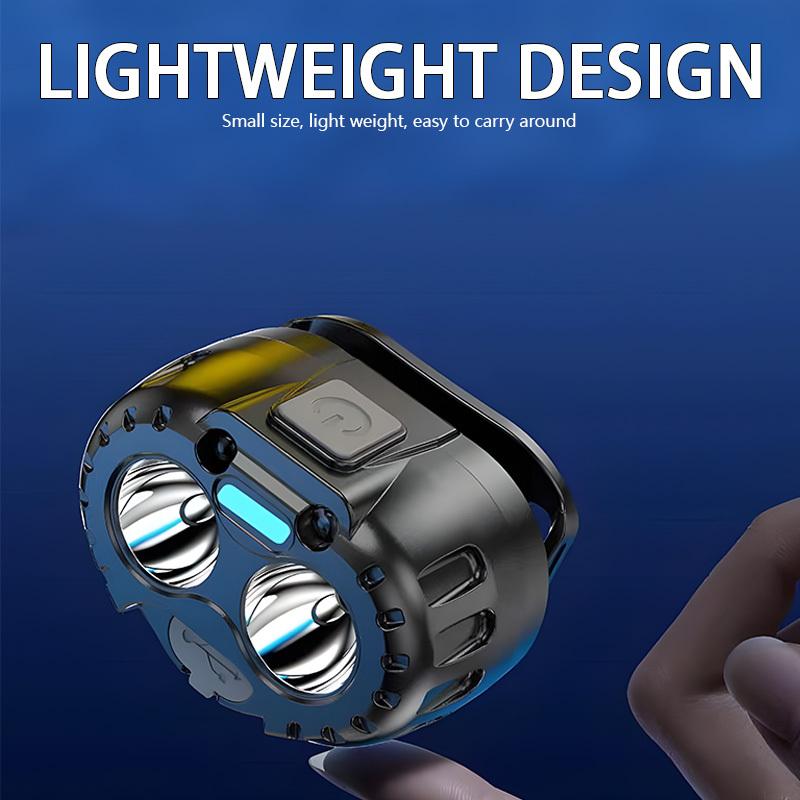 Mini LED Induction Headlight Rechargeable Headband with Adjustable Angle Searchlight for Hiking, Maintenance, Reading, Emergency Use