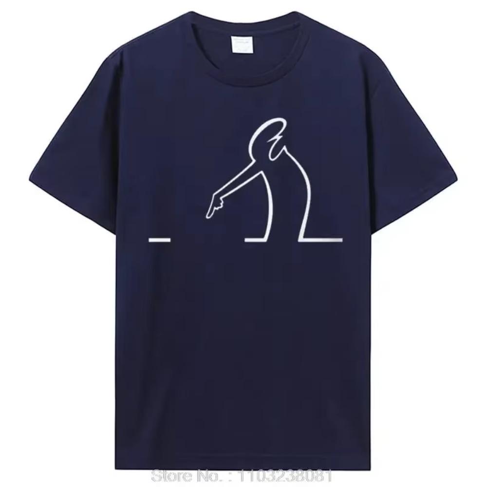 La Linea TV Erkekler İçin İşaret Eden Mizah Günlük Tişört Yenilikçi Trend Bol Komik Pamuklu Tişört Bisiklet Yaka Üstler