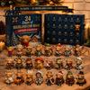 Dekorativní figurky skotského náhorního skotu 24 dnů Kalendář s kraví magií Jedinečná mini kreativní sada pro sváteční dekoraci Figurky Statek Dekorace Vánoce