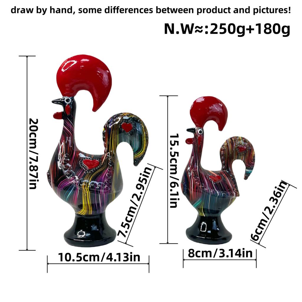 Modern Good Minimalist Rooster Pair Decorations Living Room Home Decoration Study Tabletop Decoration Resin Handicraft Gifts