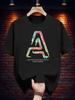Graphic Print T-shirt - Vibrant "A" Design