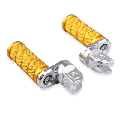 Verstellbares Fußrasten-Set für Triumph Daytona 660 Trident 660 Tiger Sport 660 Street Triple 765/R/S/RS/1200 Speed Twin 900 (Gold)