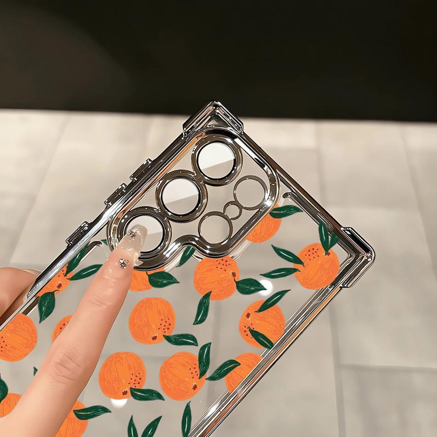 Soft Cover Phone Case for Samsung Galaxy S22 Ultra s24ultra s24fe S23 S21FE S25 Ultra S24 S20 FE S25 Plus Cartoon Orange