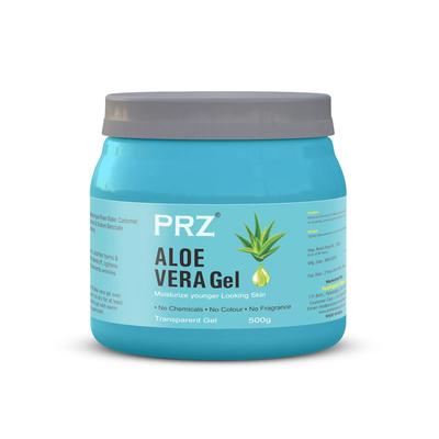 PRZ 100% reines natürliches ALOE VERA GEL Transparent (500 Gramm) Für Körper & Gesicht Feuchtigkeitspflege, Haargel, Mehrzweck-Schönheits-Hautgel, Akne-Narben, Strahlend &