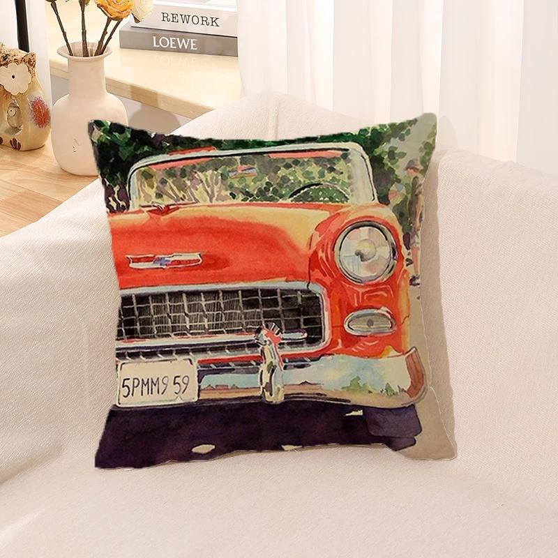 Cushion Cover Watercolor Car Pillow   Room Decor  Case