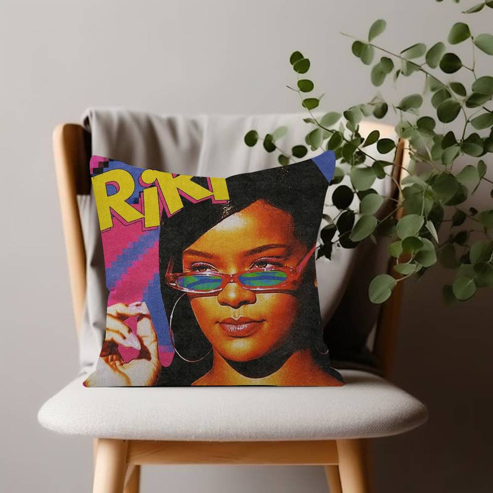 Famous Singer Rihanna Pop Music Maple Design Cushion Cover Happy Autumn Harvest decor Holiday Decorati Pillow Cover