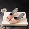 Shoes High Heel Outer Wear New Small 2025 Pink Niche Sandals Temperament Fashionable Summer Cool Slippers