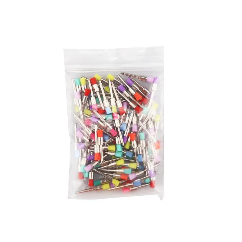 100Pcs Dental Prophy Brushes Polishing Polisher Disposable Latch Type Mixed Color Plat Used For Stain Removal And Polish