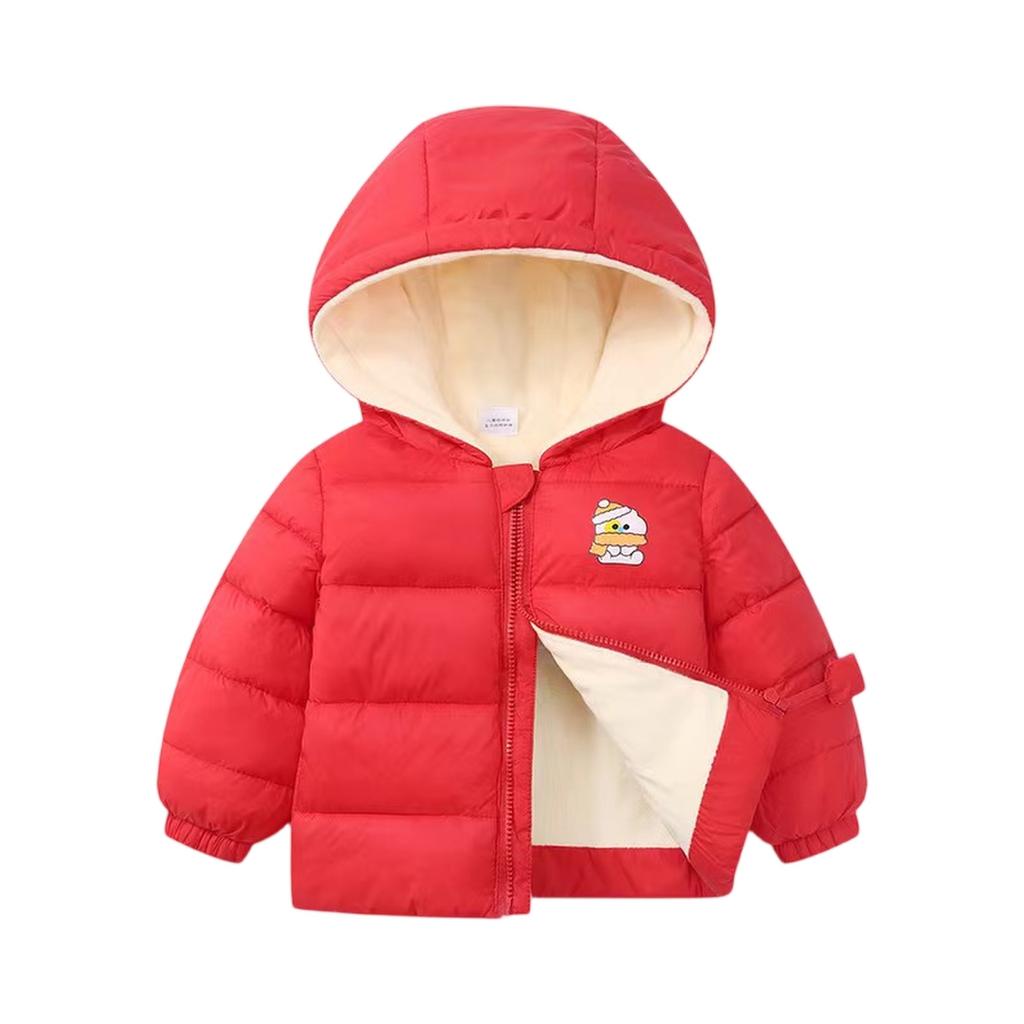 Kids' Pocket Coat - Solid Color Short Cotton Jacket