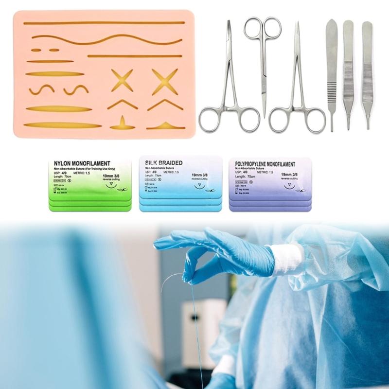 Soft Silicone And Strong Metal Suturing Practice Training Equipment Set For Comprehensive  Practice And Durability