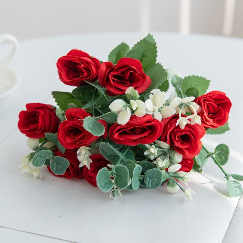 

Silk Artificial Flower Rose Festival Wedding Wreath bridal bouque garden Wreaths wall Home Room Diy gift Hot sales Decora props 1 pc