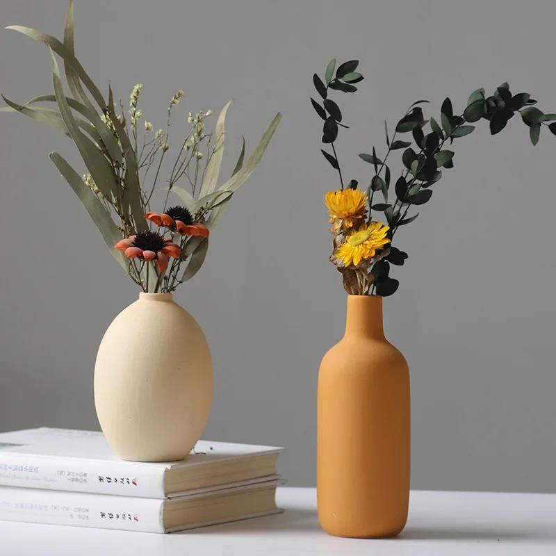 Morandi Vase Dry Flower Arranger Living Room TV Cabinet Table Decoration Ceramic Soft Decoration