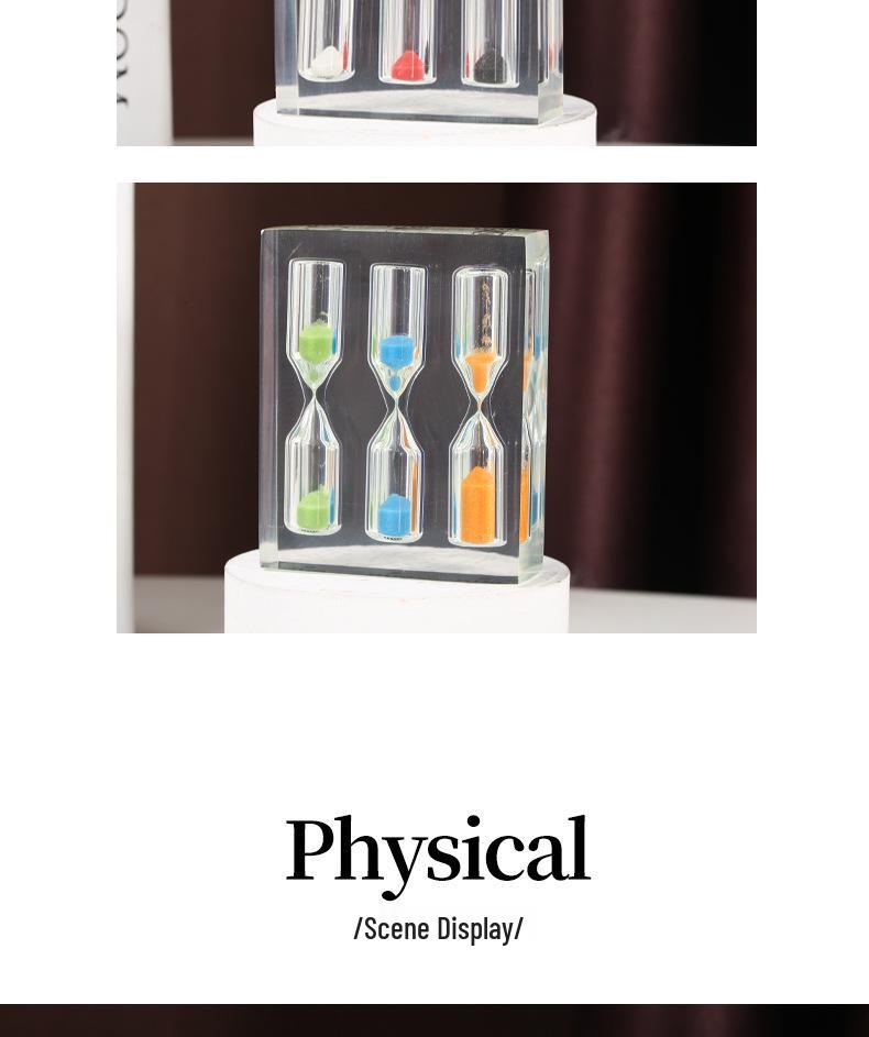 Set of Transparent Acrylic Hourglass Timers (1-5 Minutes) - Creative Home Decor & Student Gift