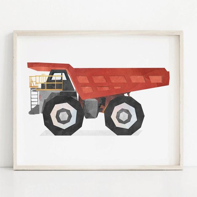 Nordic Style Engineering Vehicle Canvas Art Paintings Watercolor Poster and Prints Nursery Wall Art Picture for Home Decoration No Frame