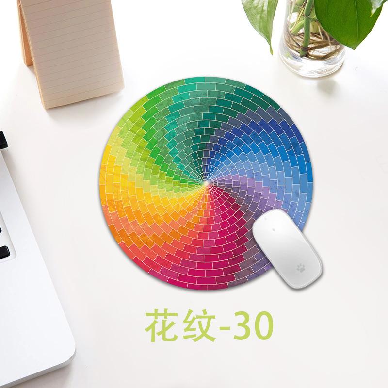 Ethnic Style Pattern Round Small Creative Thickened Mouse Pad Keyboard Pad Office Cup Table Mat Production