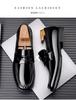 Men's Breathable Cowhide Slip-On Loafers: Shiny, Versatile Casual Leather Driving & Business Shoes.