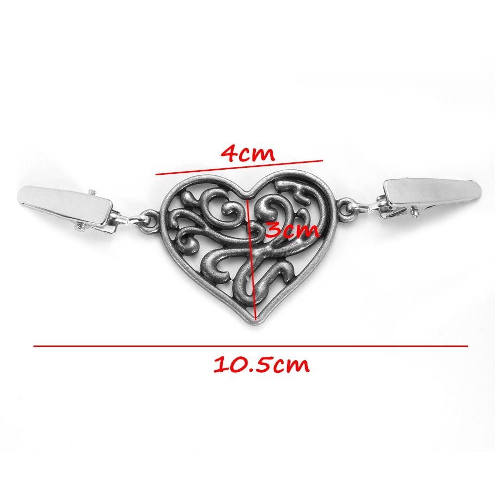 Trendy Winter Heart Pattern Retro Sweater Blouse Pin Cardigan Clip Shawl Brooch Duck Clip Clasps