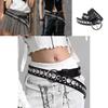 Retro Doppelzahn Metallgürtel mit perforiertem Muster für Streetstyle-Look