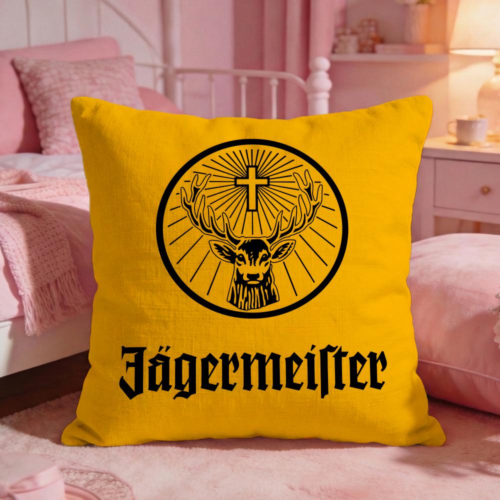 JJagermeisters Brand Logo Cushion Cover Premium Comfort Reversible Pillow Cove Two In One Design For Any Room  Car Interior
