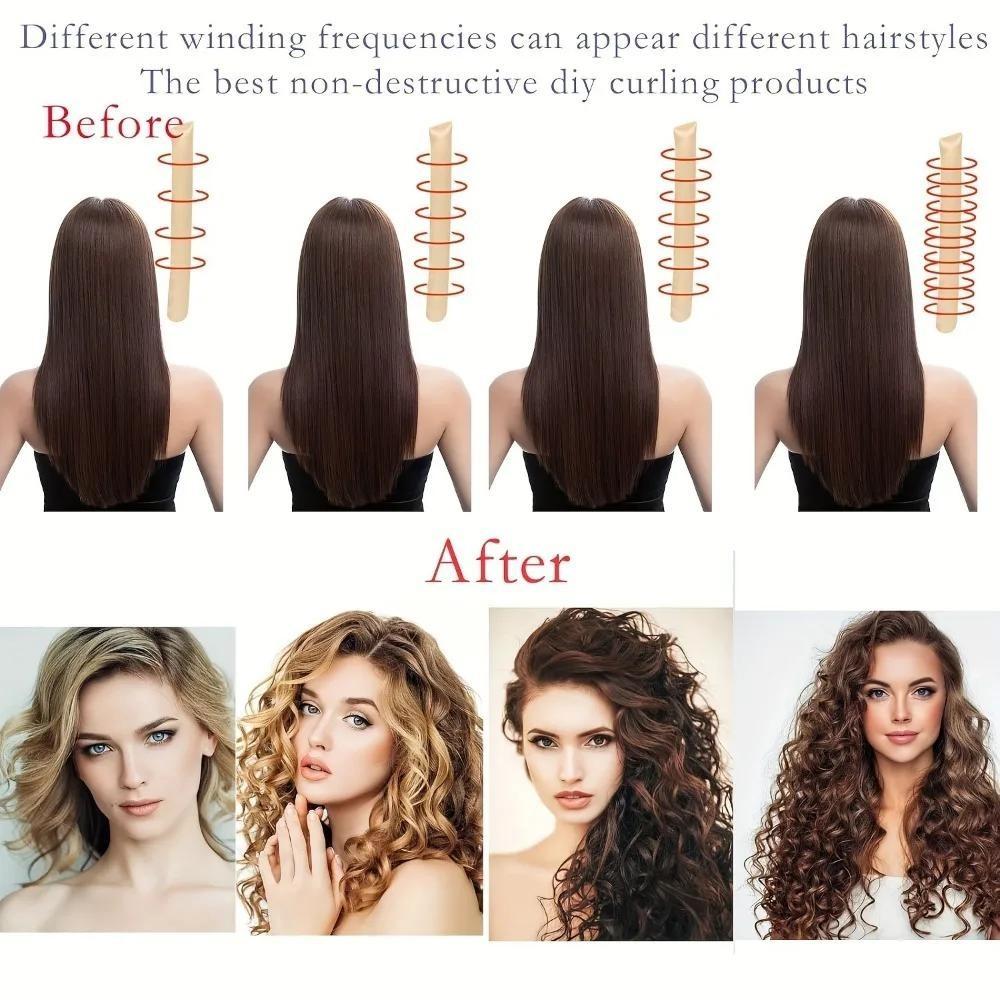 Heatless Curling Rod Set Headband No Heat Silk Curls Ribbon Hair Rollers Hair Curlers To Sleep In Sleeping Soft Headband Styling