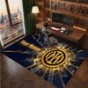 Inter Milan Custom Crystal Velvet Rug, Personalized Name Text Print, Football Logo Soft Non‑Slip Floor Mat Home Decor Gift