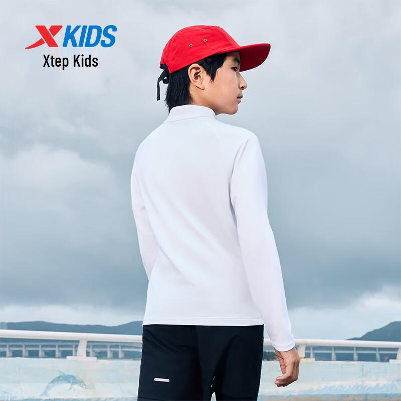 Xtep Boys' Thermal Fleece Quick-Dry Semi-High Collar Top
