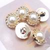 10Pcs Alloy Shiny Rhinestone Pearl Clothing Buttons DIY Clothing Sewing Button Needlework Handmade Accessories