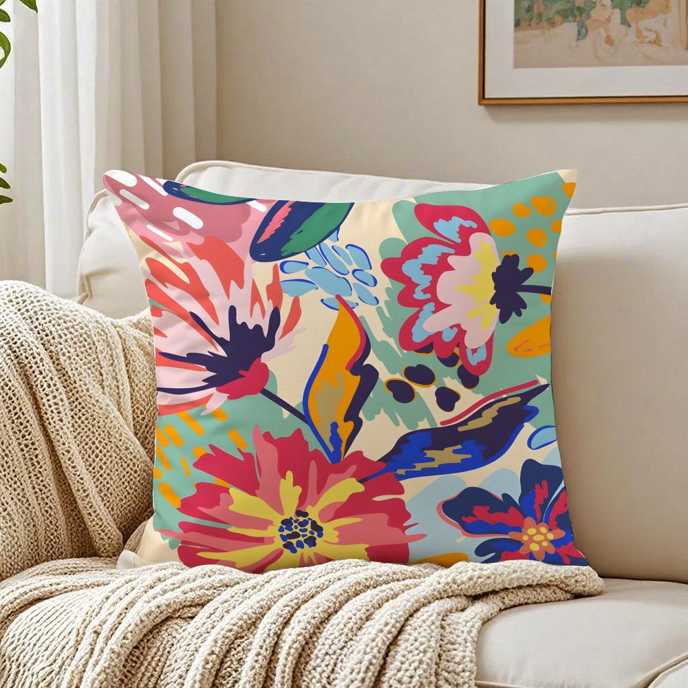 Flowers Market Pillow Wall Art Decor Cushion Cushion Cover Pillowcase Antidustmite living Room Sofa Decor Cushion Room