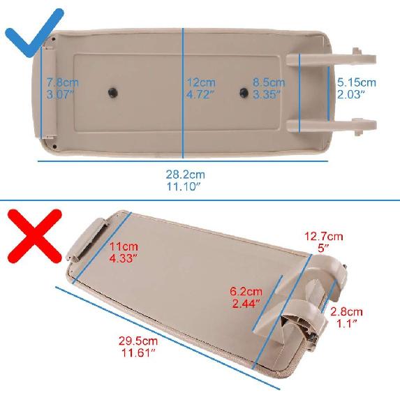 cciyu Armrest Center Console Lid Cover + Base Beige Armrest Covers Replacement fit for 2000-2008 For A4 A6 S4