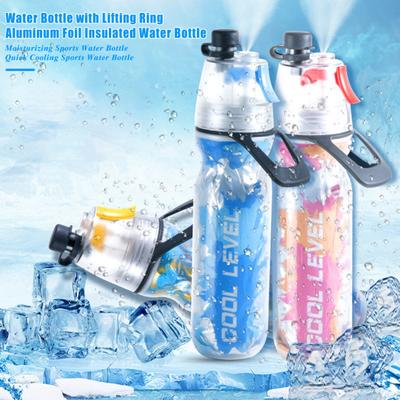 Borraccia sportiva da 500 ml, isolata, per bici, con nebulizzatore spray, portatile, a prova di perdite, per palestra, ciclismo, arrampicata