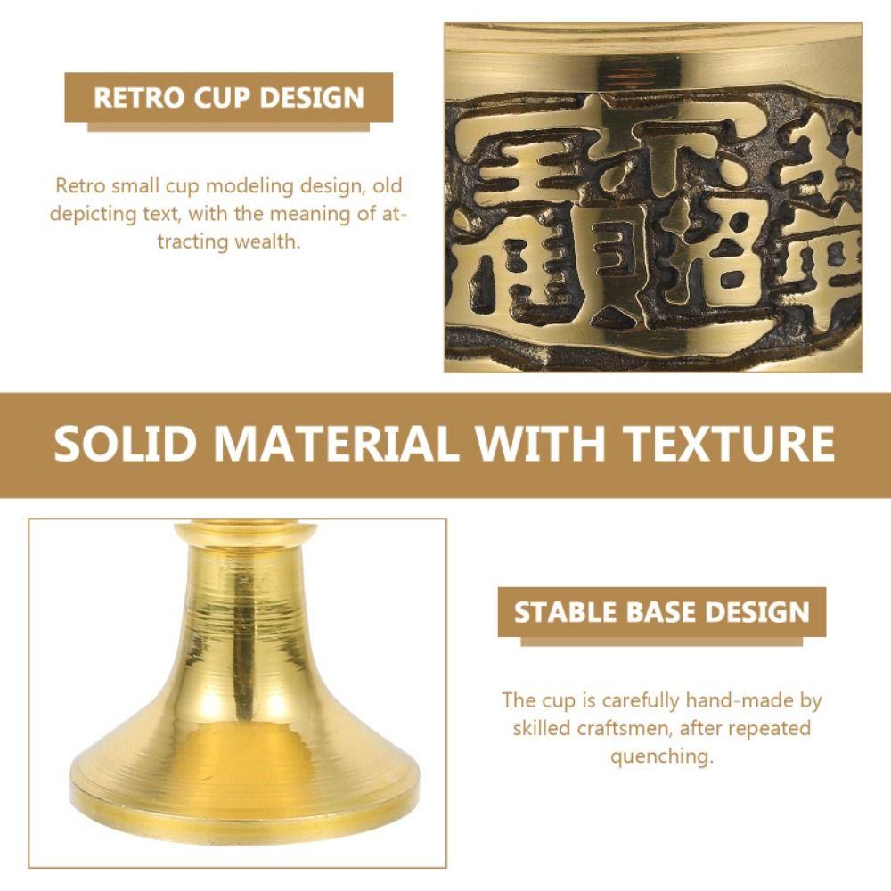 Reine Kupfer Messing Opferbecher Verblassen nicht Hohe Füße Weinglas Kreativer Kupfer Gottesbecher Büro