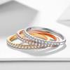 Minimalist Thin Cubic Zircon Finger Ring Silver Tone Dainty Jewelry for Wedding Dinner Party Formal Event Wear