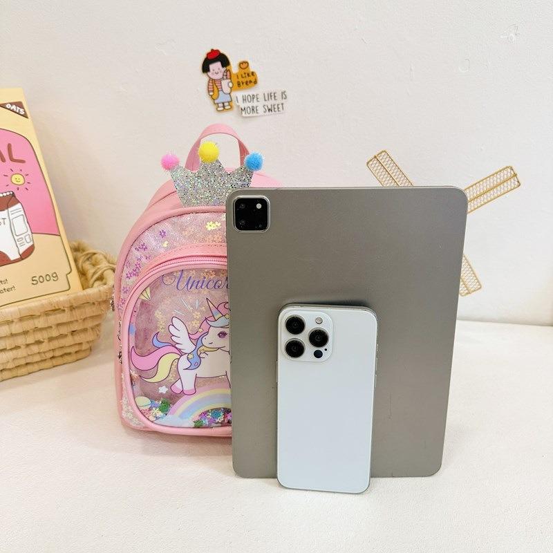 New Children's Schoolbag Cartoon Sweet Girl Backpack Sequined Backpack Kindergarten Bag