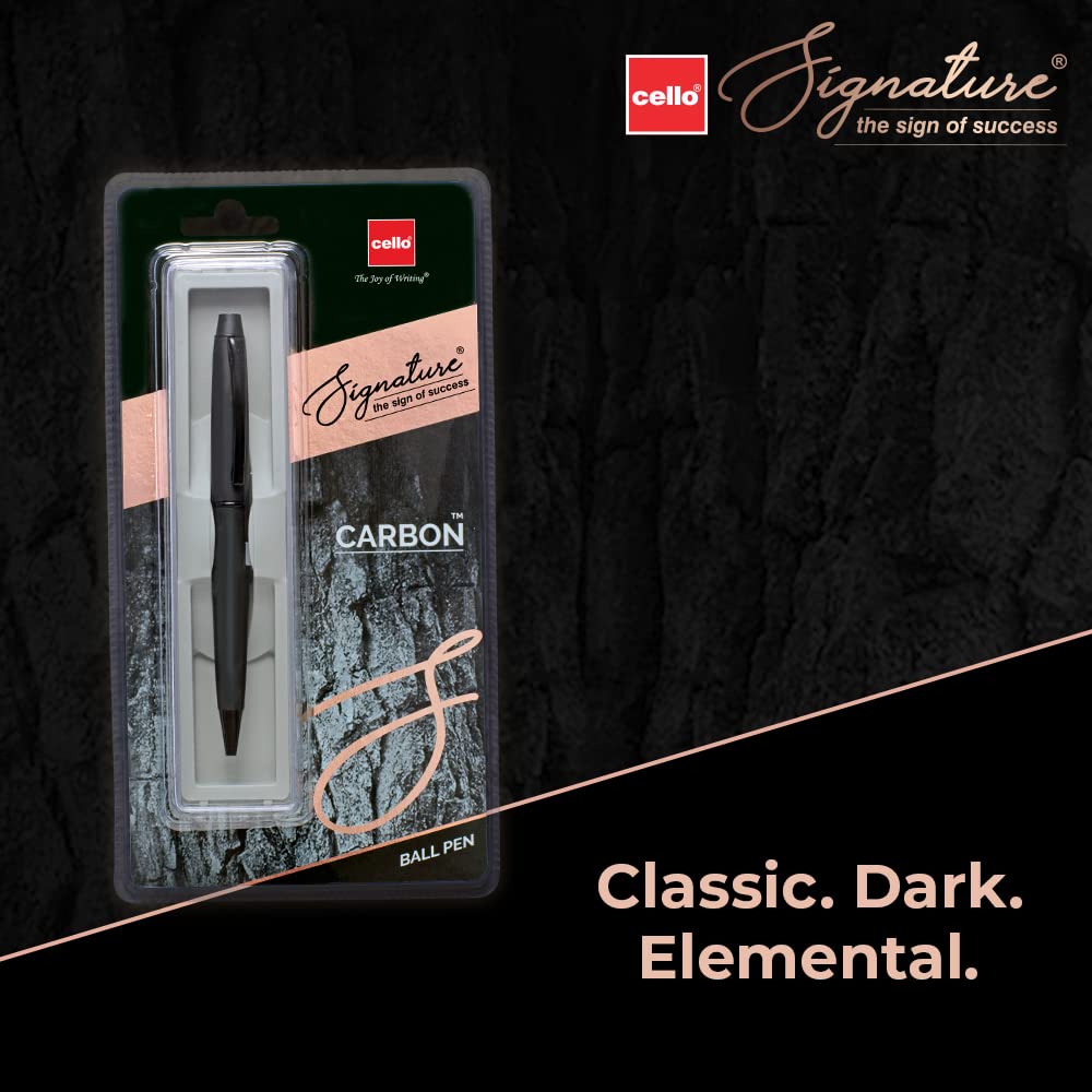 Cello Signature Premium & Carbon Ball Pen Set Of 2 Blue Ink Metal Pens For Office Writing & Rakhi Gift For Brother